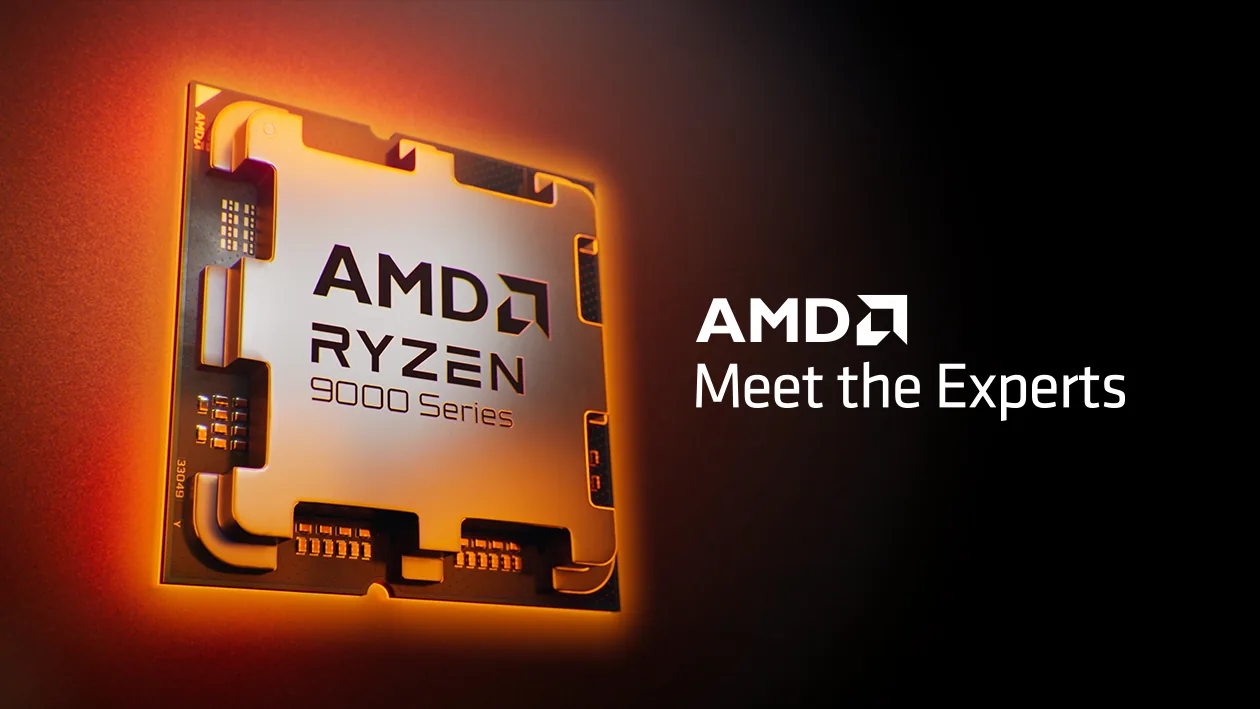 AMD Ryzen 9000 Series processor glowing with power efficiency